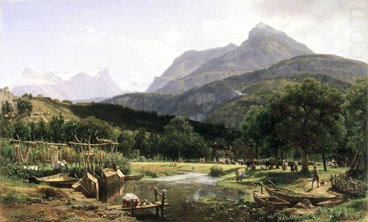 View Near Brunnen on Lake Lucerne, Worthington Whittredge